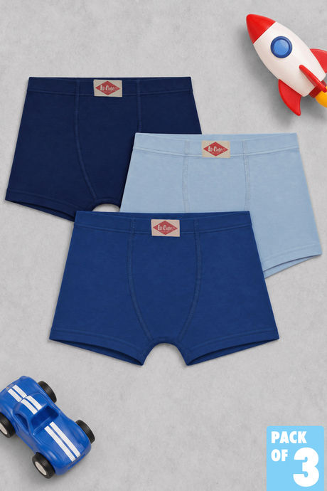 Buy Lee Cooper Boys Solid Trunks (Pack of 3) - Multicolor